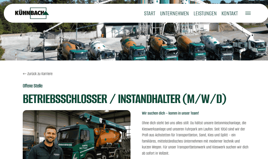 Vorschau der Stellenanzeige Betriebsschlosser
