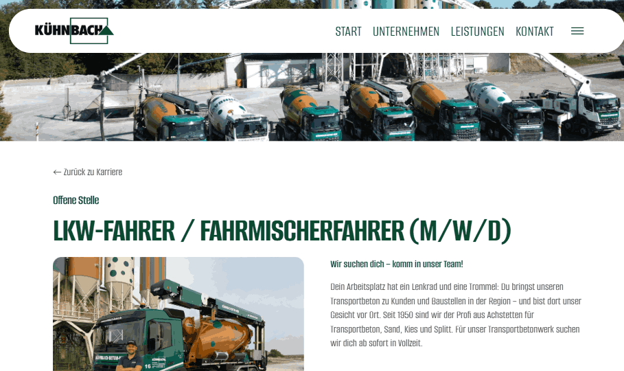 Vorschau der Stellenanzeige LKW-Fahrer